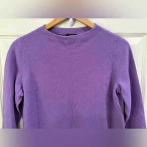 Talbots Lavender Crew Boat Neck Pure 100% Cashmere Sweater Size X ?
